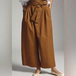 Anthropologie / Exquise Pleated Tie-Front high waist Trousers